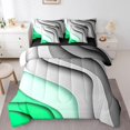thumbnail image 1 of YST Grey Green Gradient Bed in a Bag, 7-Piece Aesthetic Wave Comforter Set, Queen, Ombre, 1 of 4