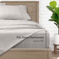 thumbnail image 4 of Bare Home Ultra-Soft Sheet Set - Premium 1800 Collection - Deep Pockets - 4-Pieces - Full, Modern Plaid - Stone/White, 4 of 8
