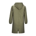 thumbnail image 4 of Women‘s Plus Size Solid Color Button Pocket Recreational Hooded Long Sleeve Windbreaker Coat Tops, 4 of 4