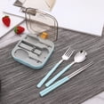 thumbnail image 1 of EGNMCR Kitchen Gadgets, Kitchen Accessories, Kitchen Utensils, Kitchen Tool 304 Stainless Steel Portable Tableware Threepiece Set Stainless steel tableware, 1 of 6