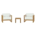 thumbnail image 1 of Modway Upland Ensemble de Mobilier de Patio Extérieur en Teck de 3 Pcs en Blanc Naturel, 1 of 8