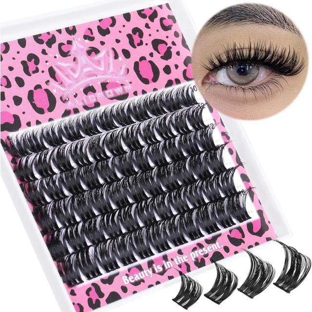 HSHDLDF Eyelash Extensions Wispy Lash Clusters Thick Lash Extensions Natural Eyelash Clusters 10-16MM Fluffy DIY Eyelashes Extensions 66Pcs C Curl Long Lash Clusters Extensions ALICROWN