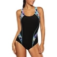 thumbnail image 1 of Charmo Womens Pro One Piece Athletic Bathing Suit Color Block Swimsuit, 1 of 5