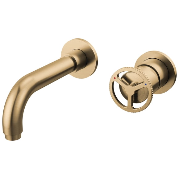 Delta Faucet Trinsic Wall Mount Bathroom Faucet Gold, Wall Mount Faucet Bathroom, Wall Faucets Bathroom Sink, Gold Bathroom Faucet, Champagne Bronze T3558LF-CZWL (Valve Not Included)