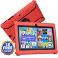 thumbnail image 1 of Contixo Tablette pour Enfants 7 Pouces Modèle 2025 avec Epic! & Lingokids, Tablette Android Éducative pour Enfants 3-12 Ans, 32 Go, Contrôles Parentaux, Étui Antichoc – Rouge, 1 of 9
