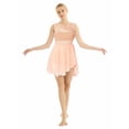 thumbnail image 1 of RUNQHUI Robe de Danse Courte pour Femmes en Mousseline, Ourlet Haut-Bas, Justaucorps Superposé, Robe Courte, Danse Lyrique, Orange Rose, TP, 1 of 7