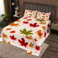 thumbnail image 2 of Fall Leaves Bedspread Set Maple Leaf Quilt Set Queen,Autumn Plant Coverlet Set Watercolor Botanical Quilted,Farmhouse Fall Decorations for Home, 2 of 5