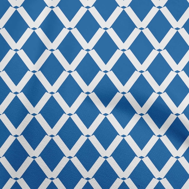oneOone Polyester Spandex Medium Blue Fabric Geometric Sewing Craft Projects Fabric Prints By Yard 56 Inch Wide