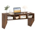 thumbnail image 1 of Costway Wall-Mounted Computer Desk Home Office Floating Study Table with Spacious Tabletop Rustic Brown, 1 of 10