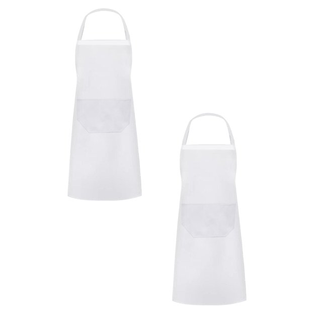 Oleegame 2PC Pretty Apron White Apron Inches 35 Apron Kitchen (65x75cm) 28 Cotton By Inches Kitchen,Dining & Bar White