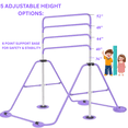 thumbnail image 2 of ToyKraft Gymnastics Bar for Kids, Adjustable Gymnastic Bar for Home, Foldable Gymnastics Training Bars, Expandable Sturdy Kip Bar Horizontal Bar Monkey Bars – Purple, 2 of 8