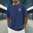 thumbnail image 2 of T-shirts pour Hommes Imprimés Palmier Graphiques T-Shirts Décontractés Été Plage Hawaïenne Manches Courtes Col Rond, 2 of 4