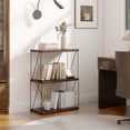 thumbnail image 2 of Costway 1 PCS 3-Tier Multipurpose Display Rack Storage Shelving Unit with Metal Frame Walnut, 2 of 10