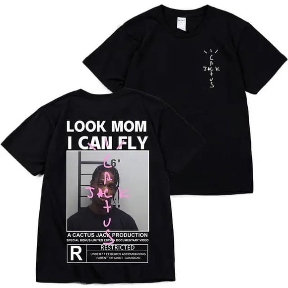 Cotton Short Sleeve Cactus Jack Tee Men Women's Look Mother I Can Fly Tee