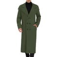 thumbnail image 1 of INSPIRE CHIC Men's Winter Pea Coat Notch Lapel Double Breasted Solid Color Overcoat M Olive Green, 1 of 7