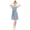 thumbnail image 3 of INSPIRE CHIC Robe Salopette en Denim Classique pour Femmes à Bretelles Ajustables, Coupe Trapèze, 3 of 6