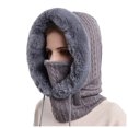 thumbnail image 1 of Women Winter Outdoor Riding Headgear Cold-Proof Ski Cap Warm Bib Face Mask Integrated Cold-Proof Hood Hat, 1 of 5