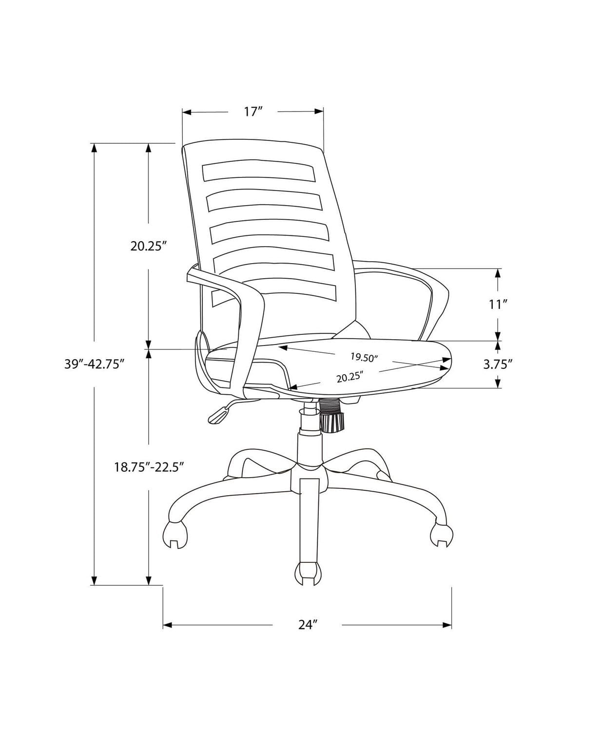 Monarch Specialties Chaise De Bureau, Hauteur Ajustable, Pivotant, Ergonomique, Appuis-bras, Bureau, Travail, Métal, Engrener, Blanc, Chrome, Contemporain, Moderne