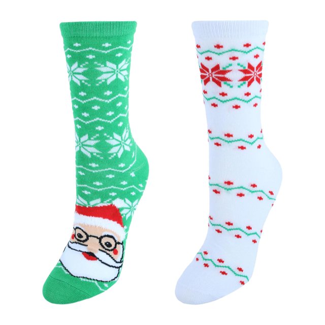 CTM® 2 Pack Butter and Flat Knit Holiday Sock Combo Set (Women's)