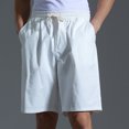 thumbnail image 2 of Birdeem Mens Solid Fashion Casual Cotton Drawstring Elastic Waist Half Shorts Pants, 2 of 12