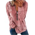 thumbnail image 2 of Chandails à Capuchon Mode pour Femmes 2023 Hauts Automne Manches Longues Ample Chandail à Enfiler Chemise Chic Décontracté Dames Rayé Col Rond Chandails 50 % de Rabais Liquidation Costumes d'Halloween/Noël, 2 of 5