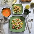 thumbnail image 2 of Gibson Elite Soho Lounge Square 16 Piece Stoneware Dinnerware Set - Green/Black, 2 of 6