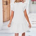 thumbnail image 2 of Robe d'Été pour Femmes Aguichant Mode Femmes Été Col Rond Robe Poupée Couleur Unie Robe Plissée Sans Manches Hauts Aguichant pour Femmes Été Aguichant Robe d'Été pour Femmes Hauts d'Été pour Femmes Aguichant, 2 of 5