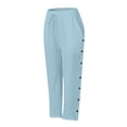 thumbnail image 4 of FcBaudy Full Length Pants Men's Casual Holiday Pocket Drawstring Solid Color Elastic Waist Cropped Pants Men Pants, 4 of 4