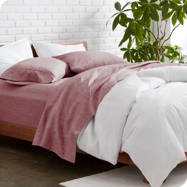 Bare Home Premium 1800 Collection 4-Piece Bed Sheet Set, King, Heathered Rosewood