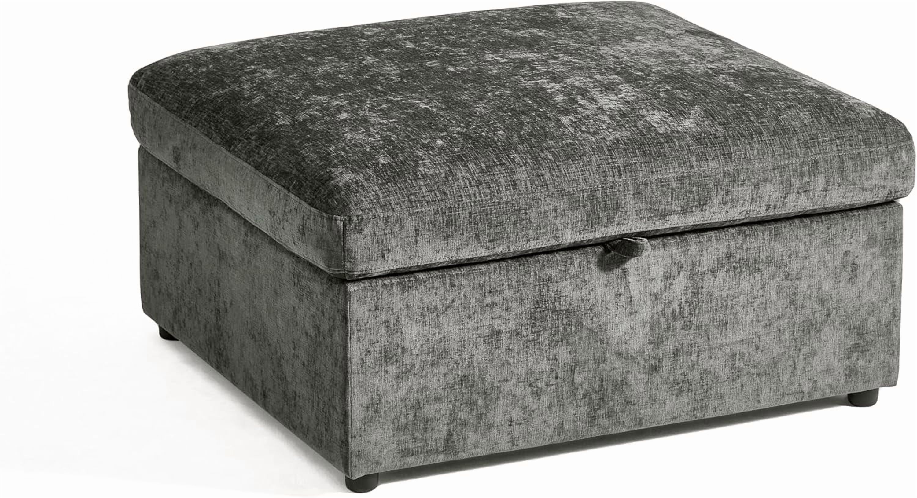 BEDEEP Pouf de Rangement Mobile pour Sofa Sectionnel Modulaire, Pouf en Chenille avec Rangement pour Salon, Gris