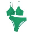 thumbnail image 2 of Qertyioot Women's Swimsuit Set Split Solid Bikini Two-piece, 2 of 6