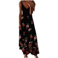 thumbnail image 2 of yievot Robes Maxi pour Femmes Été Mode Imprimé Col en V Sans Manches Bretelles Robe Longue, 2 of 4