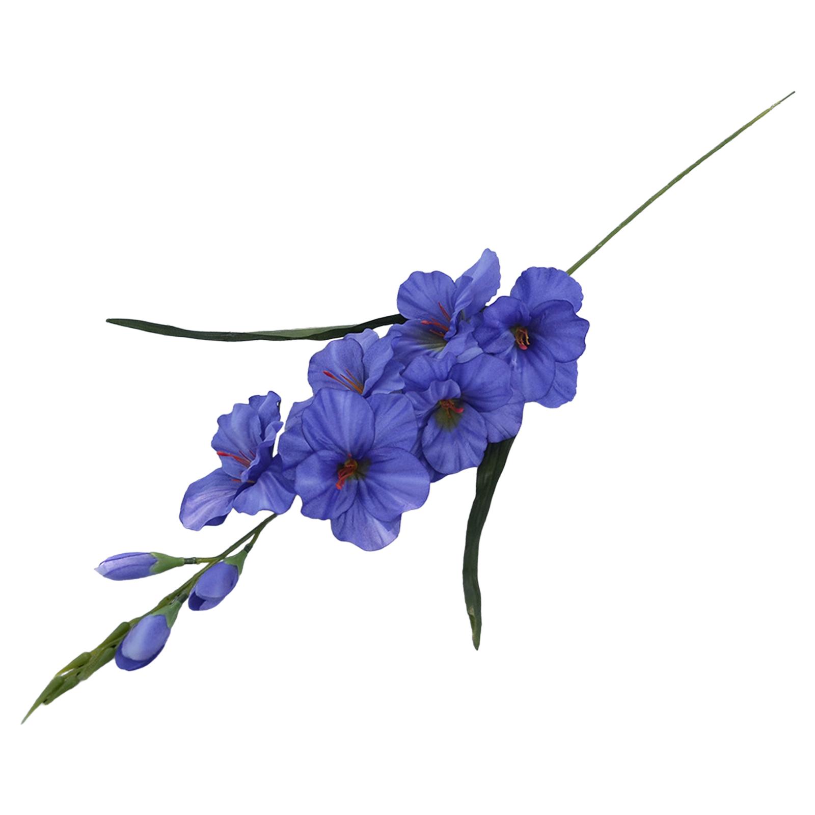 Artificial Gladiolus Flower Artificial Flower Wedding Flower with Stem for Party Blue
