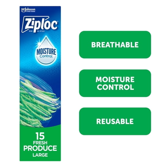 Ziploc Produce Bags Large, 15 Bags