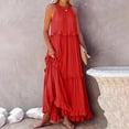 thumbnail image 2 of fatyb Robe d'Été 2025 pour Femmes Sans Manches à Volants à Étages Robe Maxi Fluide Décontractée Longue pour la Plage, 2 of 6