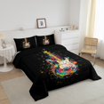thumbnail image 3 of Erosebridal Ensembles de Couette Graffiti Guitare Format Simple, Couette en Duvet Musique Rock Hip-Hop, Réversible 2 Pcs, 3 of 7