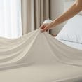 thumbnail image 3 of 100% Cotton Percale Single Flat Bedsheet Cool & Crisp Twin Ivory by Color Sense, 3 of 13