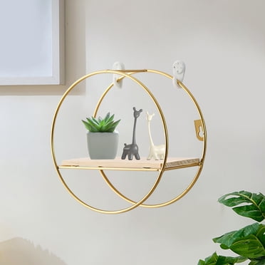 TopLLC Étagère Murale Fer Salon Étagère Décorative Murale Maison Chambre Petite Étagère de Rangement Ronde