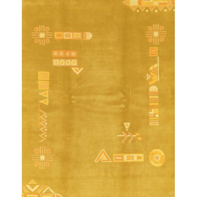 Ahgly Company Indoor Rectangle Abstract Orange Abstract Area Rugs, 2' x 3'