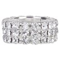 thumbnail image 5 of Elastic Silver Tone 3 Row Crystal Rhinestone crystal ring toe Toe Ring Bridal Jewelry 9mm, 5 of 5