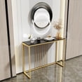 thumbnail image 4 of Wisfor Console Table for Entryway Genuine Sintered Stone Table and Metal Golden Frame Sofa Side Table Console Hallway Foyer Table, 4 of 6