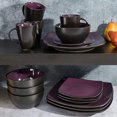thumbnail image 4 of Gibson Elite Soho Lounge Square Service de vaisselle en grès 16 pièces Violet, 4 of 6