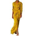 thumbnail image 2 of Gspmoly Robes Décontractées pour Femmes, Mode Femmes Aguichant Décontractée Bandage Col en V Uni Robe à Manches Longues Robes de Cocktail pour Femmes Articles en Liquidation, 2 of 6