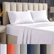 Beddora Full Bed Sheet Set – 4 Piece Double Bed Sheets Set in White – Ultra-Soft Deep Pocket Sheets, Wrinkle-Free Microfiber, Easy Care Hotel Luxury Bedding