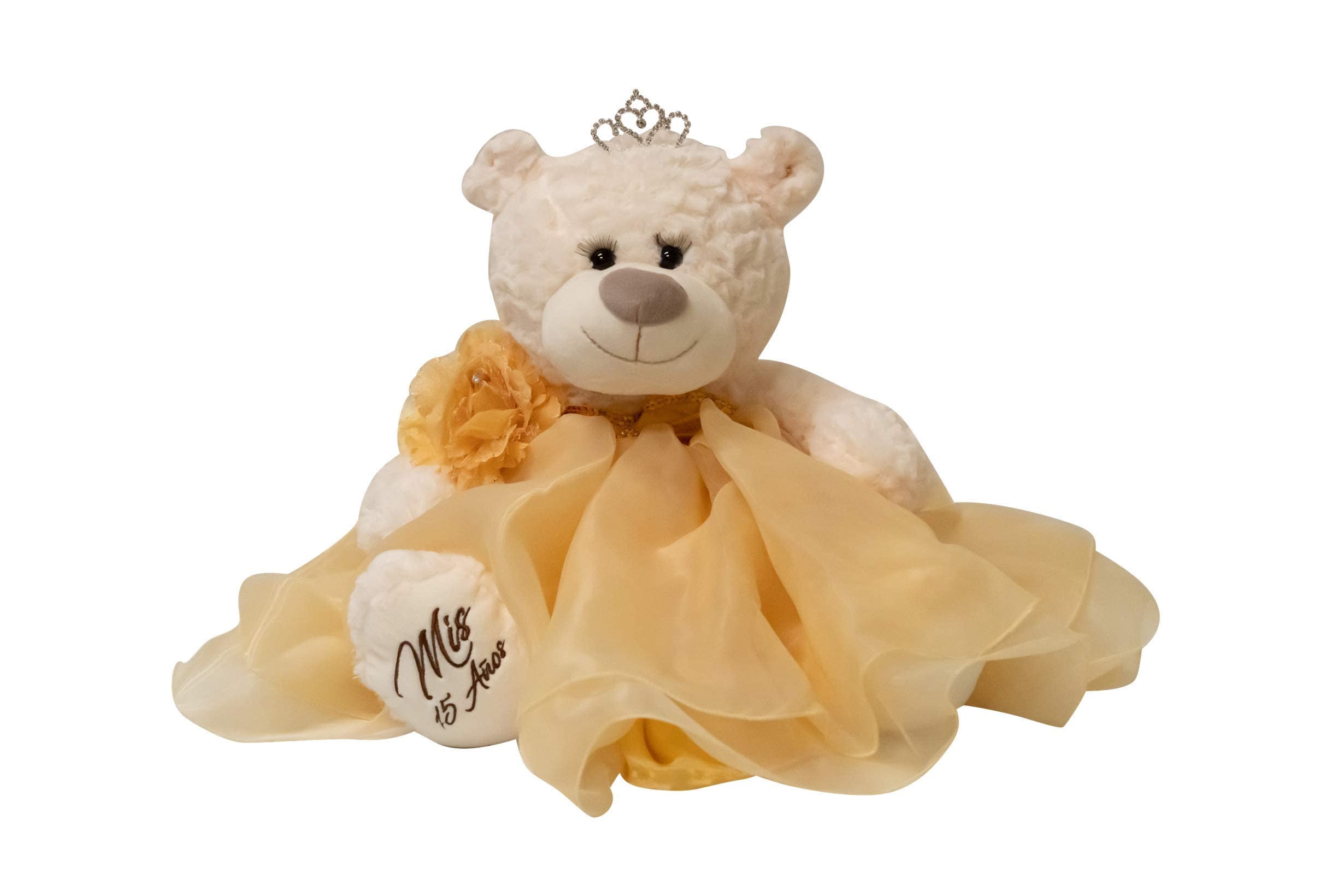 Kinnex collections by Amanda 20 Quince Anos Quinceanera Last Doll Teddy Bear with Dress (centerpiece) gold B16831-6