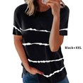 thumbnail image 4 of Unatoiry Polyvalent et Confortable Femmes S Chemise Toute Occasion Rayé Imprimé O-Cou Tops Tendance Noir S 1Set, 4 of 5