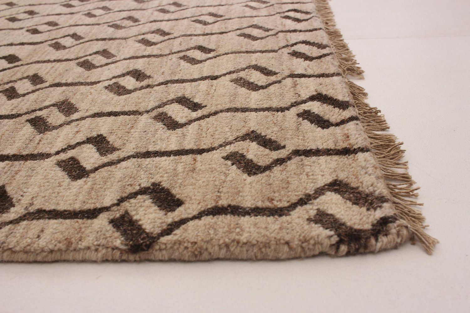 ECARPETGALLERY 5'1" x 8'0" Moroccan Tangier Hand-knotted Area Rug for Living Room, Dining Room and Bedroom in Ivory