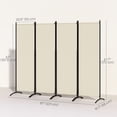thumbnail image 3 of Outsunny Room Divider, 5.6FT Folding Privacy Screen, Cream White, 3 of 10