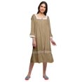 thumbnail image 1 of Moomaya Robe de Nuit en Coton à Manches Longues à Encolure Carrée Imprimée pour Femmes, 1 of 6