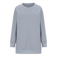 thumbnail image 4 of Timegard Womens Tops Sweatshirts Crewneck Long Sleeve Solid Color Pullover Basic Casual Loose Tops, 4 of 6